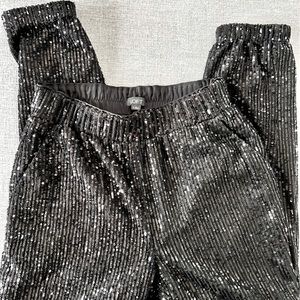 Black Sequin Joggers Pants by Loft - Size S